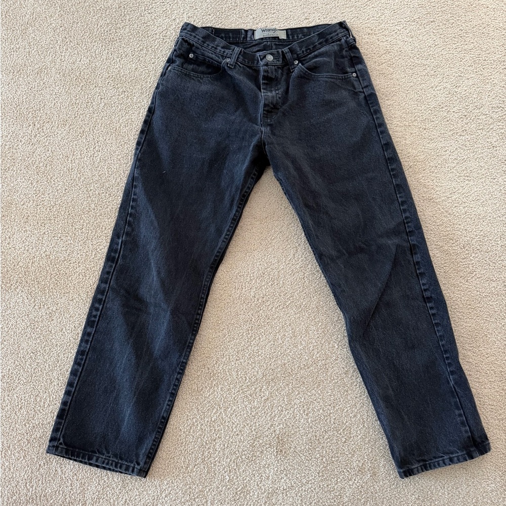 Vintage Wrangler Men's Black Straight Jeans